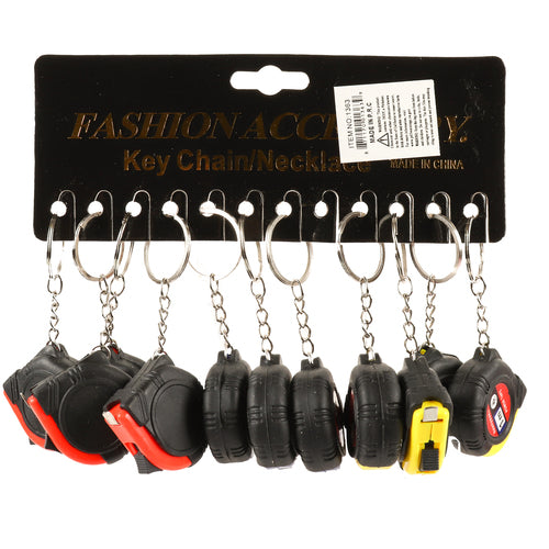 keychain with tape measure - assorted colors - bulk - 600 pcs -- 12 per box