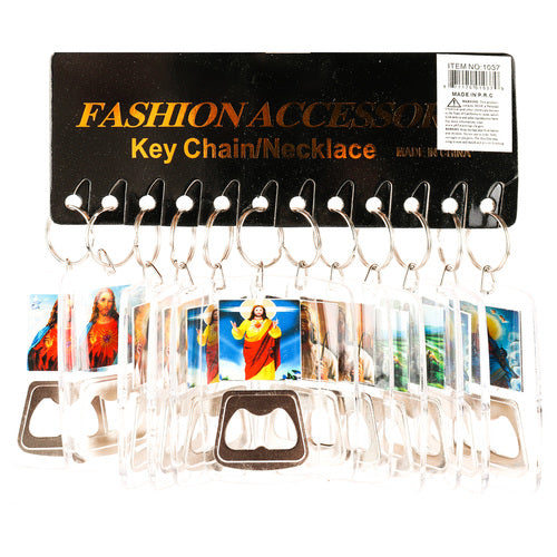 religious keychains with bottle opener  -- 12 per box