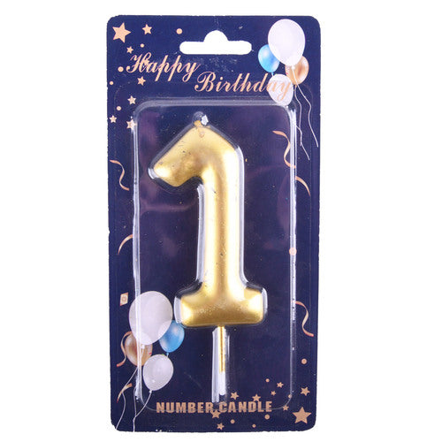 birthday candles #1 - assorted colors - bulk pack -- 12 per box
