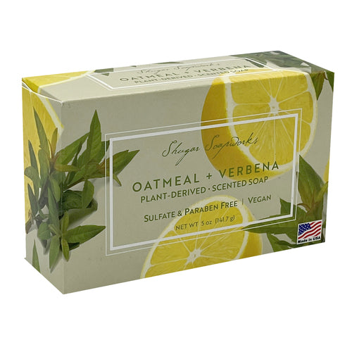 shugar soapworks oatmeal + verbena 5 oz - bulk -- 36 per case