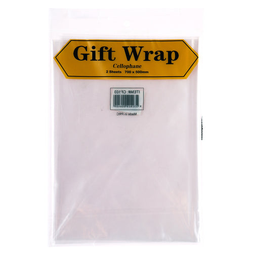 cellophane gift wrap - 2 rolls - 700x500mm - -- 12 per box
