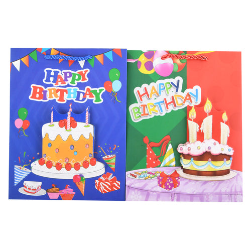 small assorted designs birthday gift bags -- 12 per box