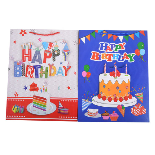 bulk birthday gift bags - assorted designs -- 12 per box