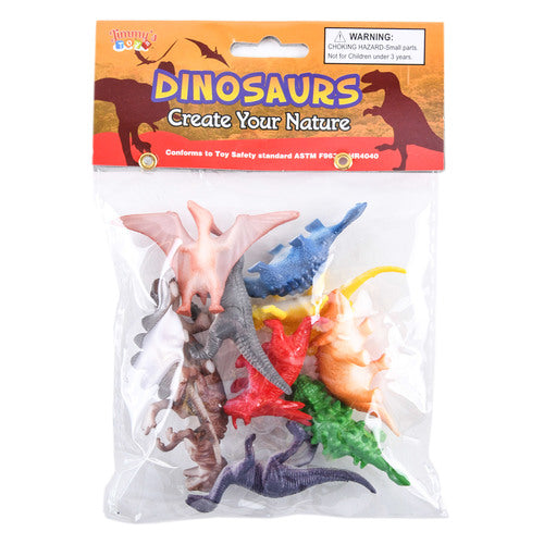 mini dinosaur in pvc bag header 10pcs -- 24 per box