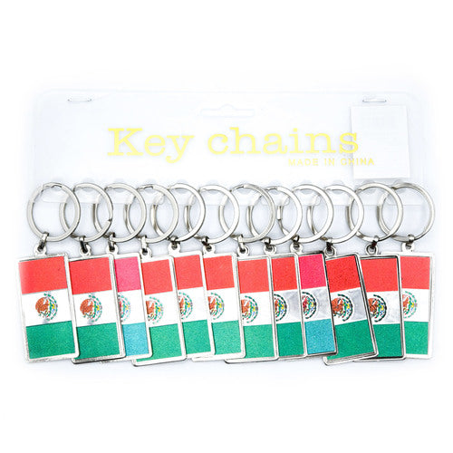 mexico flag key chains - bulk -- 12 per box
