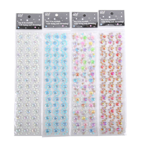 glue on crystal gems - assorted colors - bulk -- 12 per box