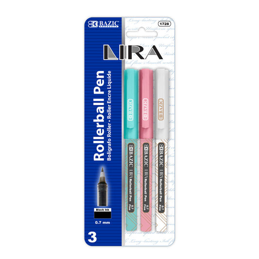 lira black rollerball pen 3 pack -- 24 per box