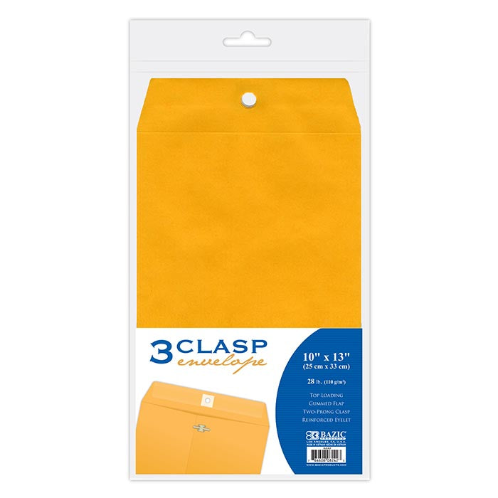 10 inch x 13 inch clasp envelope 3 pack -- 48 per case