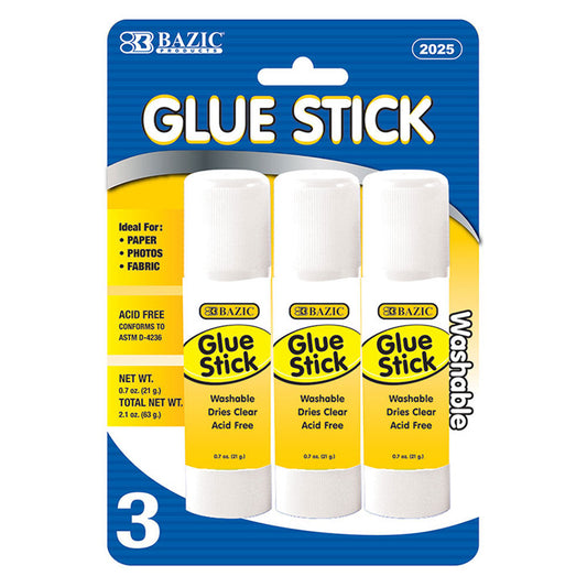 bazic glue sticks - 0.7 oz (21g) - 144 pack -- 24 per box