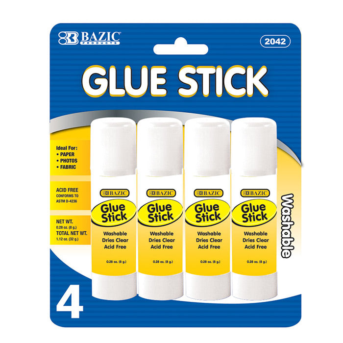 bazic 0.28 oz (8g) glue stick - -- 24 per box