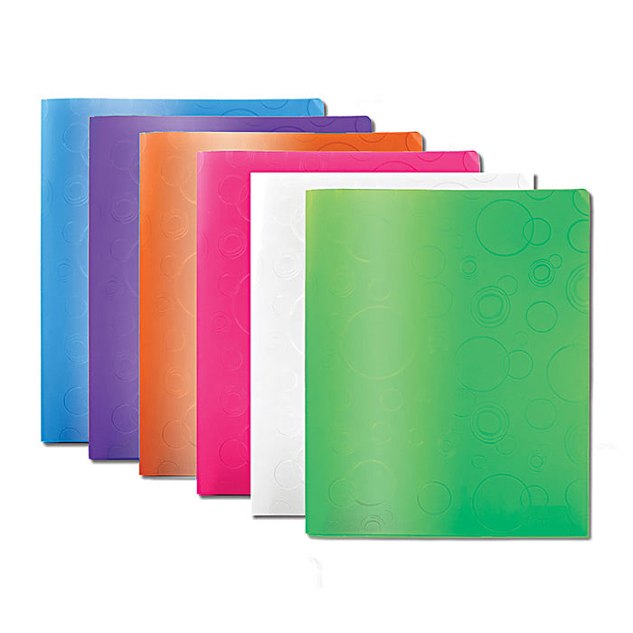 bazic bubble embossed 2-pocket poly portfolios - 48 pack -- 48 per case