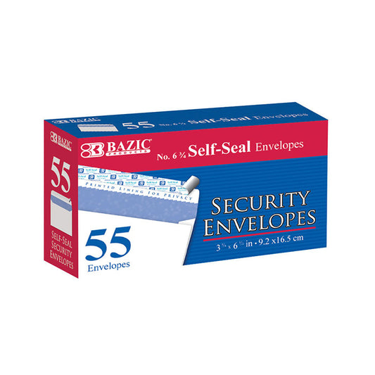#6 3/4 self-seal security envelopes - 55/pack -  -- 24 per case