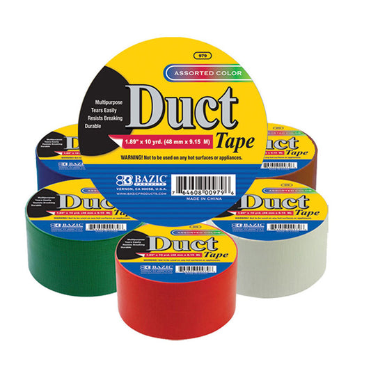 bazic 1.88 inch x 10 yard assorted colored duct tape -- 36 per case