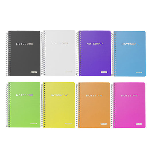 bazic 100 ct. 5 in x 7 in poly cover spiral notebooks  -- 36 per case