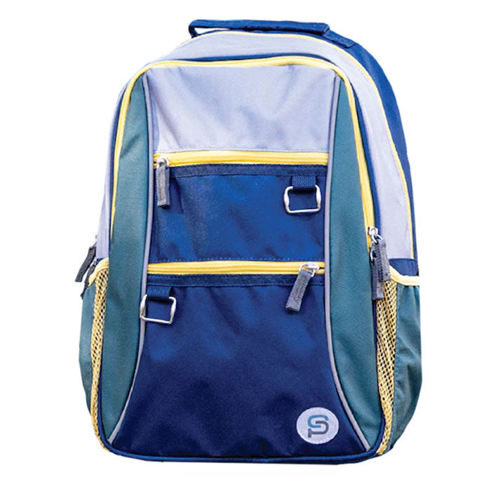 valencia 16 inch blue color block backpack -- 12 per case