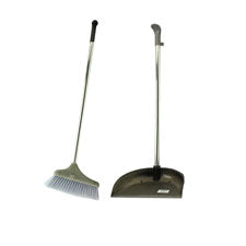 broom set - black & gray mix w/ transparent handle -- 1 per box