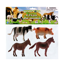 4pcs 4 farm animal in pvc bag w header -- 1 per box