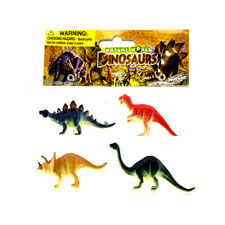 4pcs 4 dinosaur in pvc bag w header -- 1 per box
