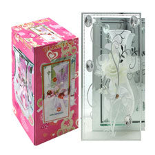 white glass vase 10x19.5x7.5cm -- 1 per box