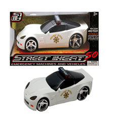 1:24 street heat police corvette - white - -- 6 per box