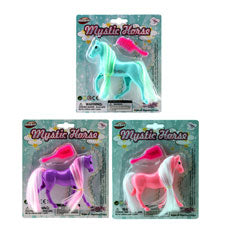 3.5 inch beauty horses with comb - solid purple -- 36 per box
