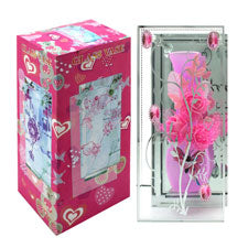 glass vase pink 11.5 25 7cm -- 1 per box