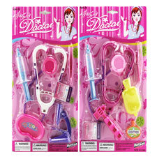 2 asstd. 6-7 pcs. pink doctor play set w stethoscope on car -- 36 per box