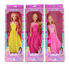 3-color girl with bag figurines -- 48 per box