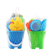 sandbox toys - 2 assorted buckets & 6 sand tools -- 36 per box