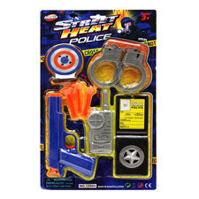 7 blue dart gun w 3 soft darts- handcuff 3 acc -- 36 per box