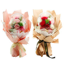 vi flower bouquet in plastic ball - assorted colors -- 6 per box