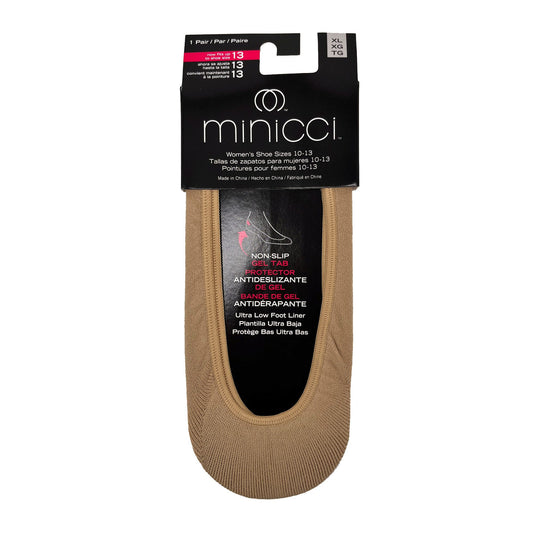 minicci 1 pack nude liner socks size xl 10-13 -- 100 per box