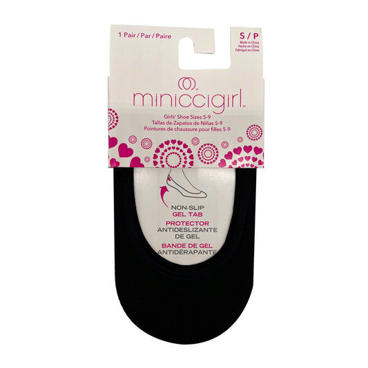 minicci 1 pack black liner socks size girls s 5-9 -- 100 per box