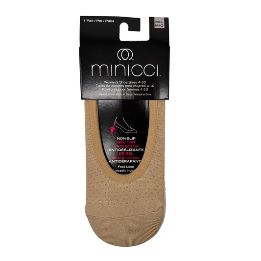 minicci 1 pack nude liner socks size m l 4-10 -- 100 per box