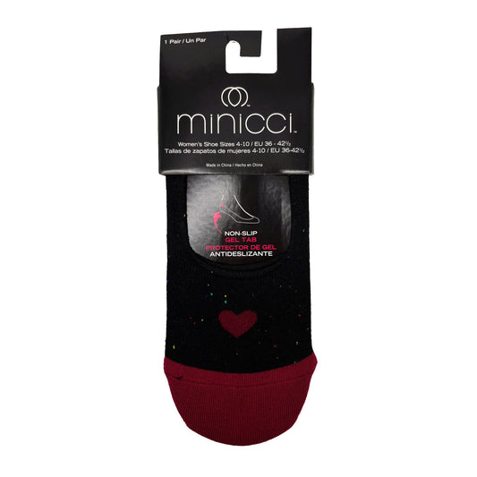 minicci 1 pack black and red liner socks size m l 4-10 -- 100 per box
