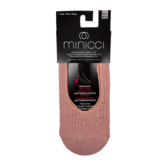 minicci 1 pack evening pink liner socks size m l 4-10 -- 100 per box