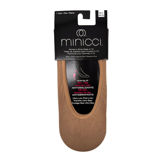minicci 1 pack micro toffee brown liner socks size m l 4-10 -- 100 per box