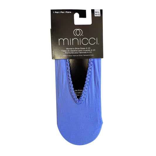 minicci 1 pack blue sheer dot liner socks size m l 4-10 -- 100 per box