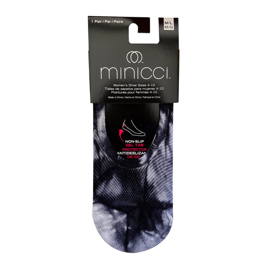minicci 1 pack blue tie dye liner socks size m l 4-10 -- 100 per box