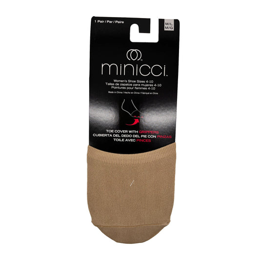minicci 1 pack nude toe gripper liner socks size m l 4-10 -- 86 per box