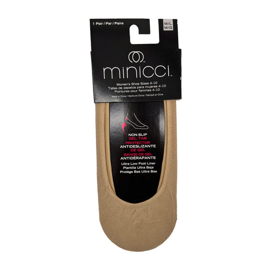 minicci 1 pack nude liner socks size m l 4-10 -- 86 per box