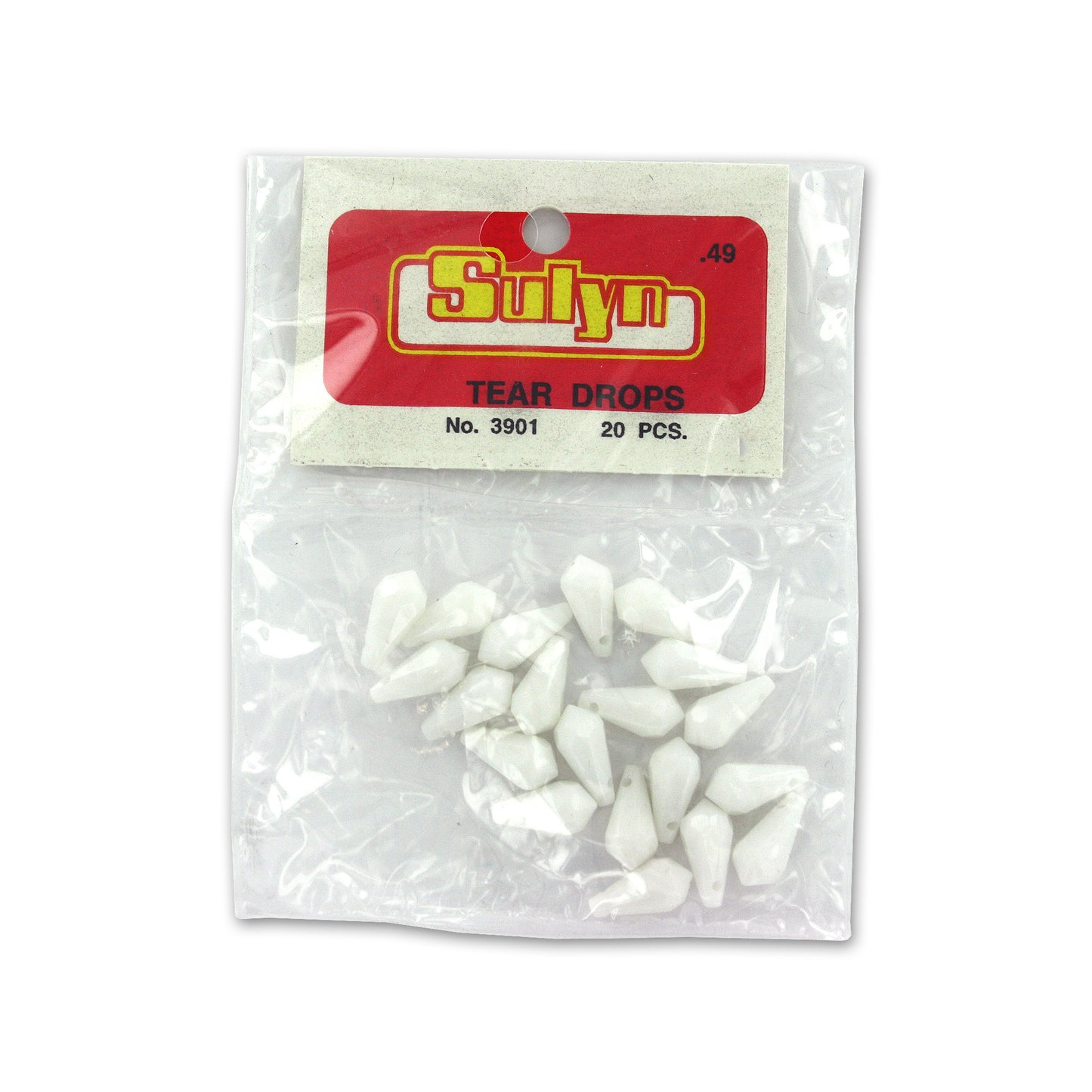 white teardrop beads - -- 166 per box