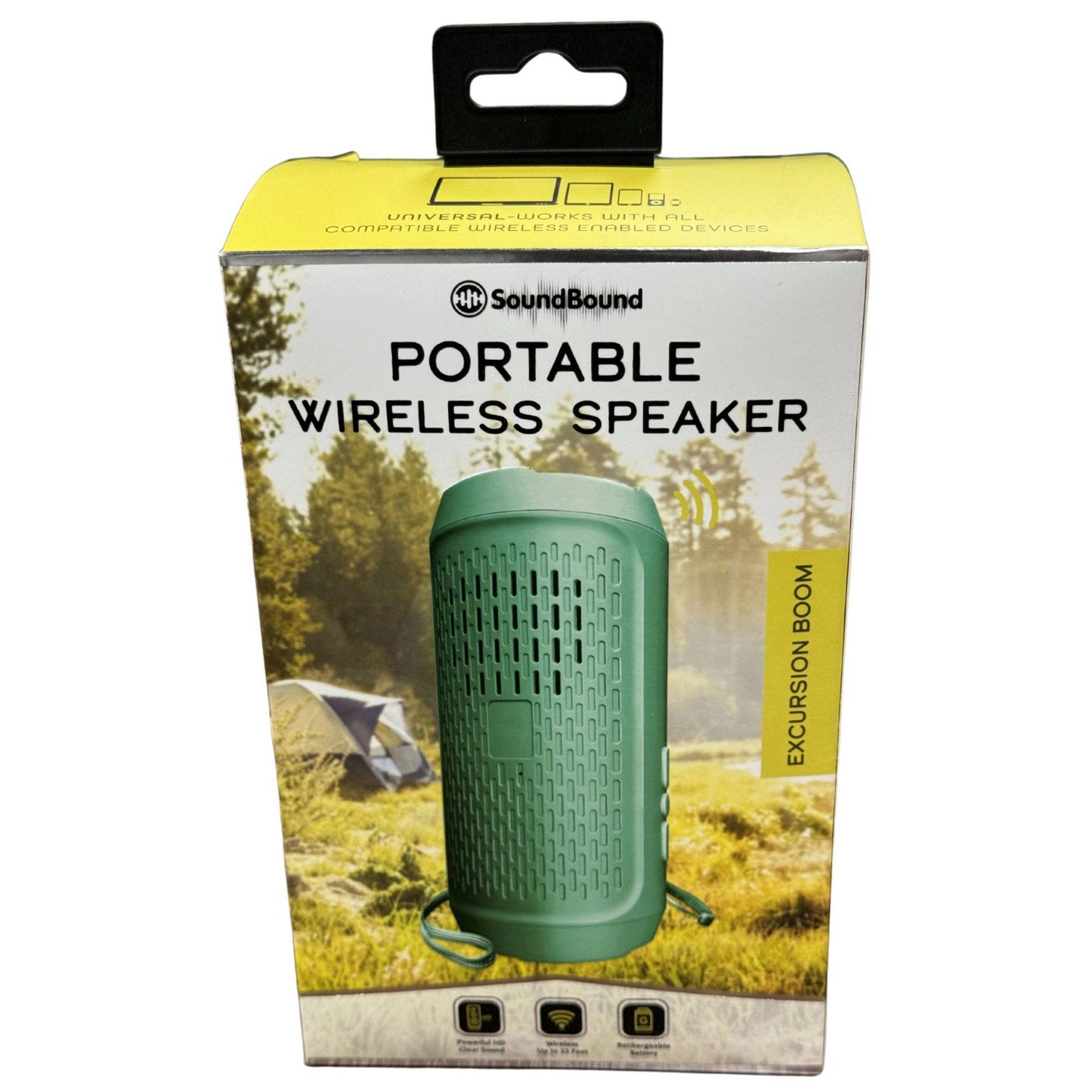 sound bound excursion boom bluetooth speaker in green -- 6 per box