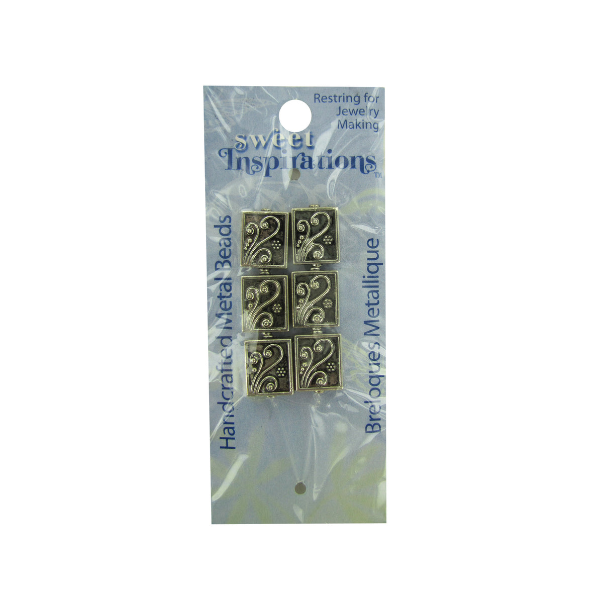 rectangle metal beads - bulk -- 100 per box