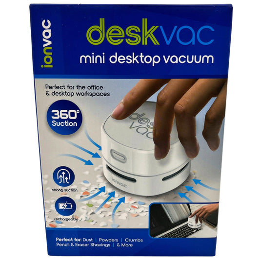 tzumi ion vac mini desktop vacuum in white -- 7 per box
