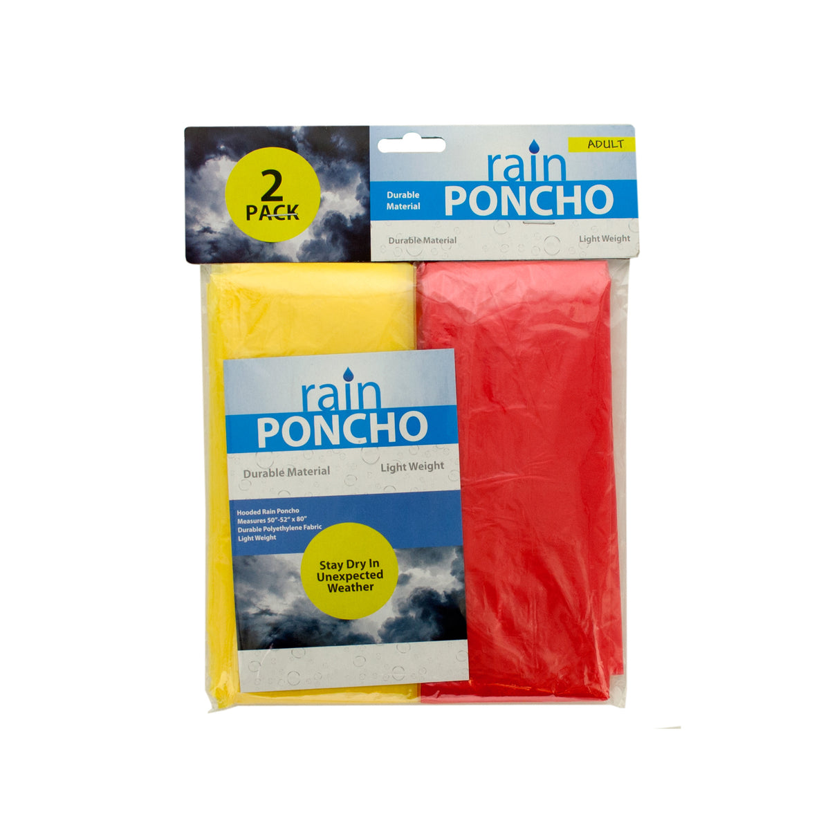 emergency rain ponchos - bulk -- 21 per box