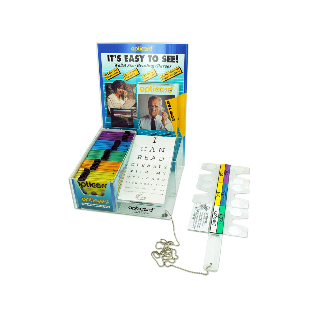 magnifying optic card display -- 87 per box
