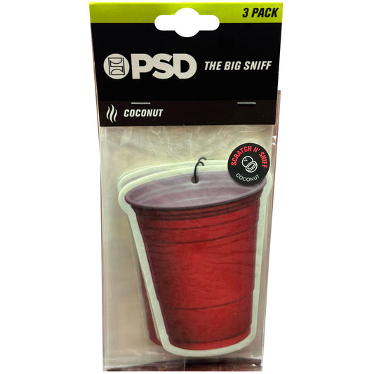 psd the big sniff red party cup 3 pack air freshener in coconut scent -- 42 per box