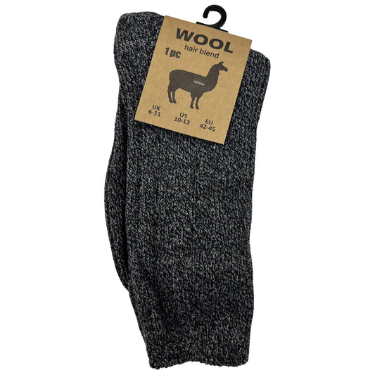 1 pack wool blend gray ribbed socks -- 33 per box