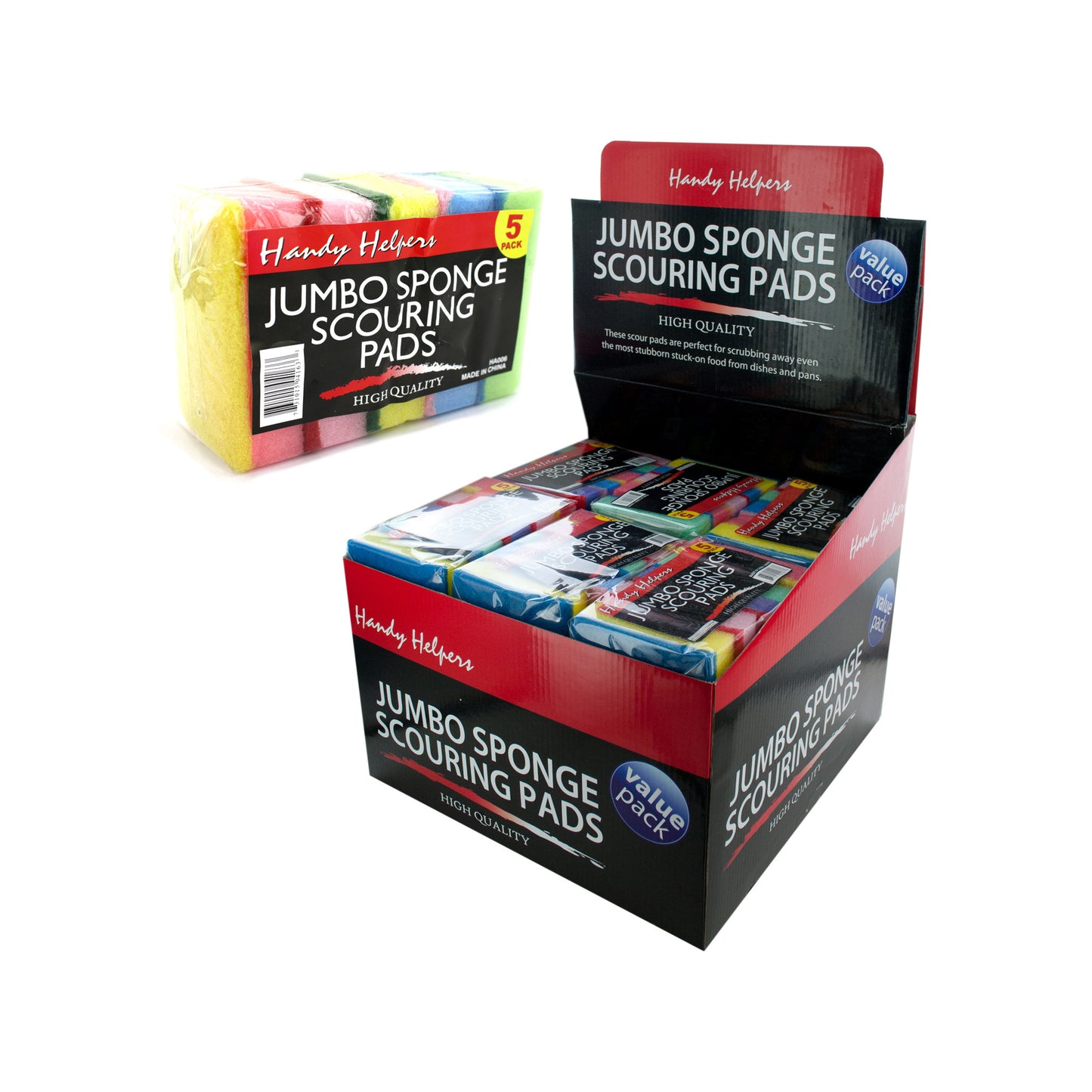 scouring sponge pad set - 48 pads - countertop display -- 17 per box